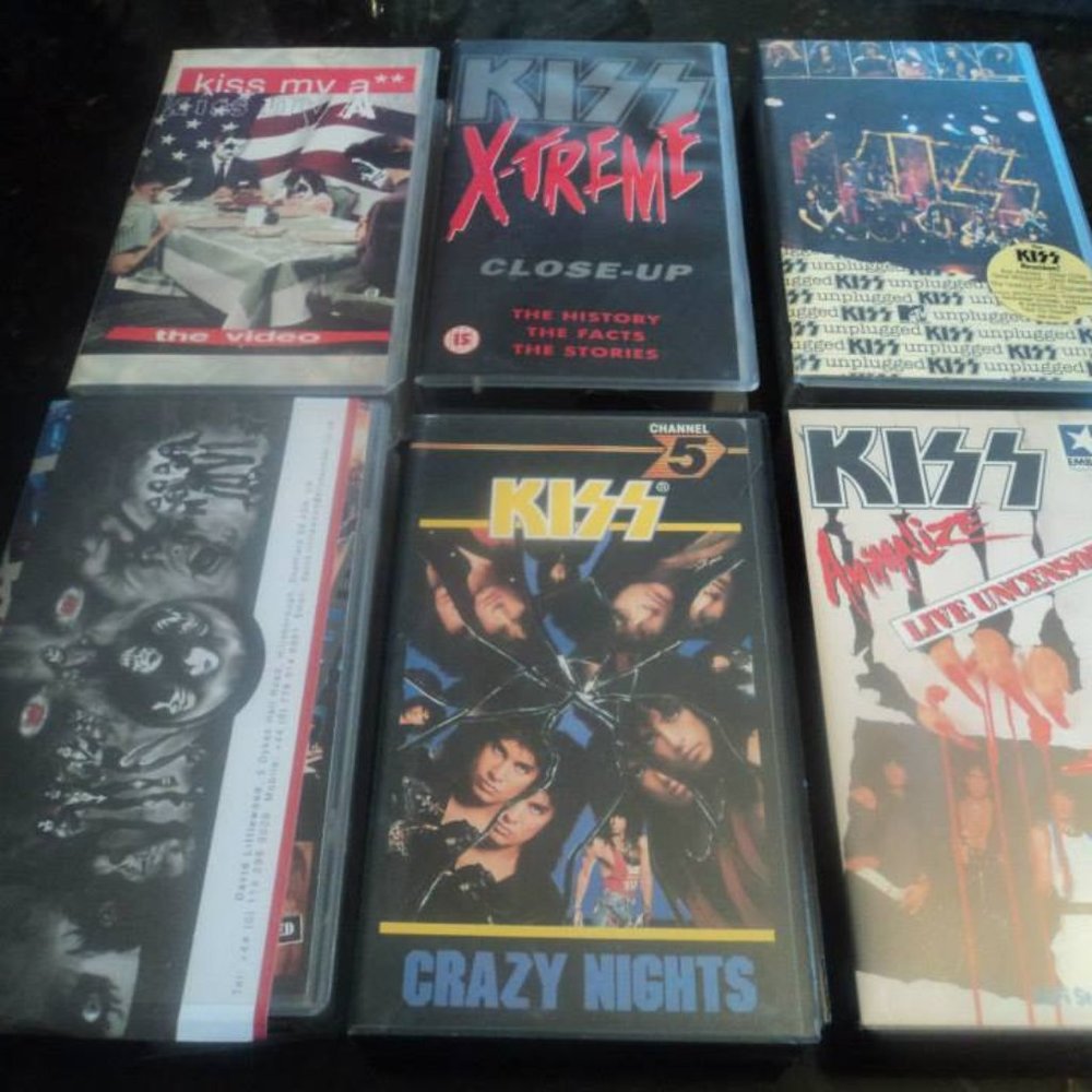 Six Kiss Rock Band VHS with Plastic Cases
